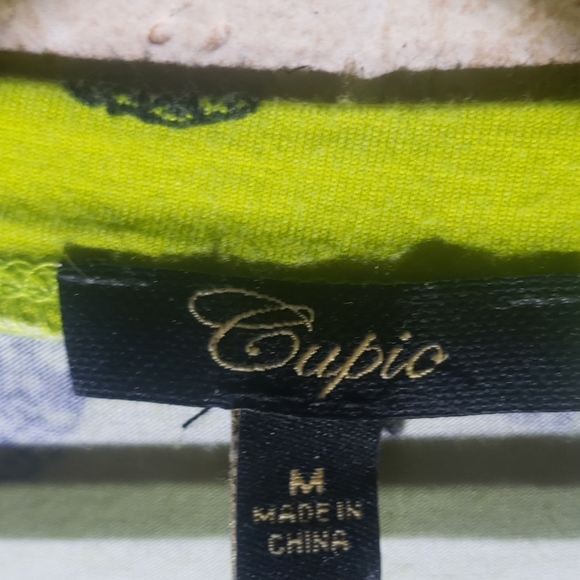 Cupio Green Pineapple Top Short Sleeve Blouse M - Picture 4 of 7